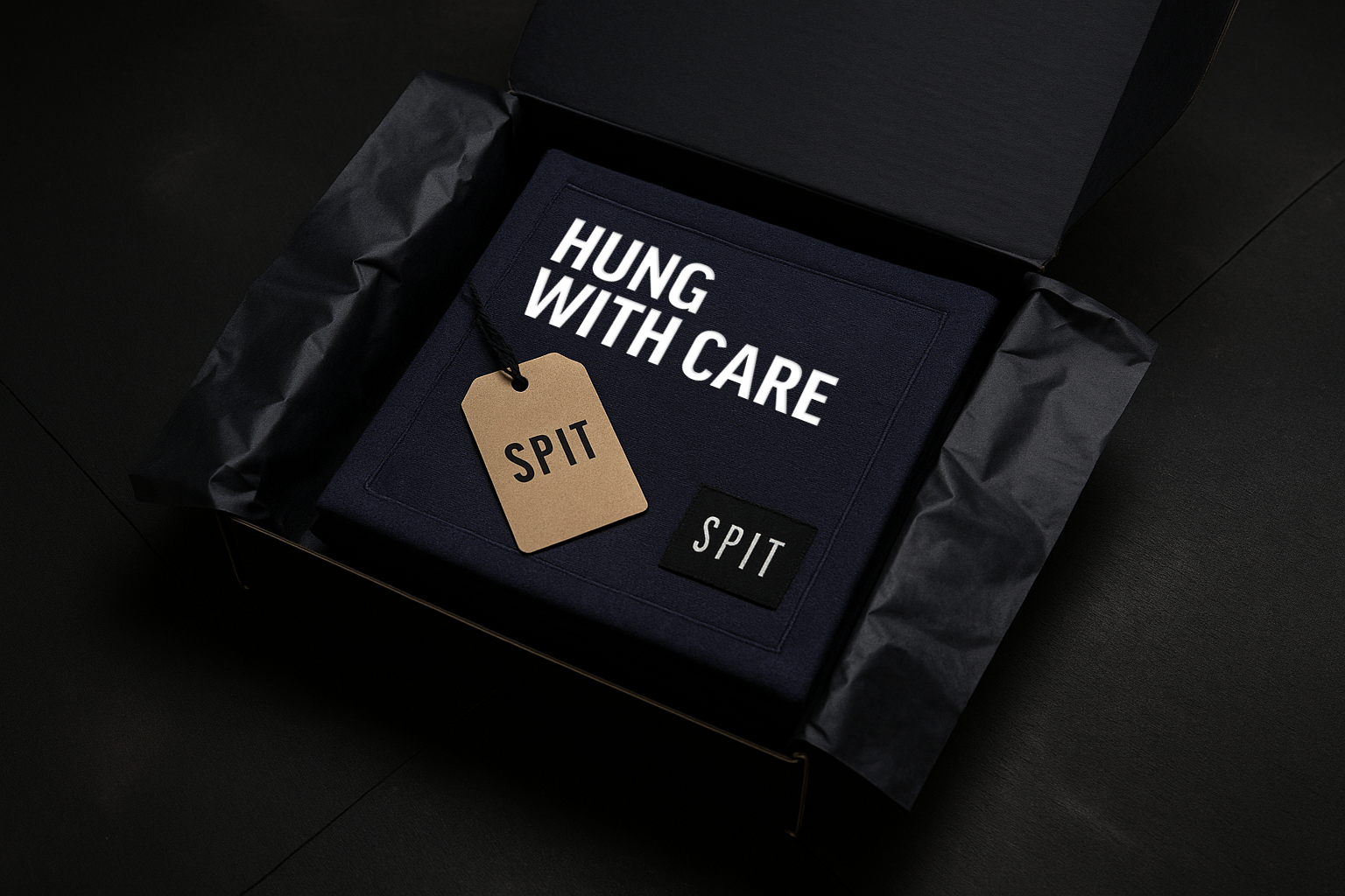 SPIT RAW – “Hung with Care” Towel